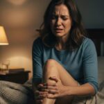 Leg cramps in calf muscle at night causing pain and discomfort.