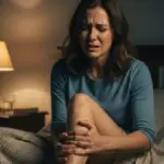 Leg cramps in calf muscle at night causing pain and discomfort.